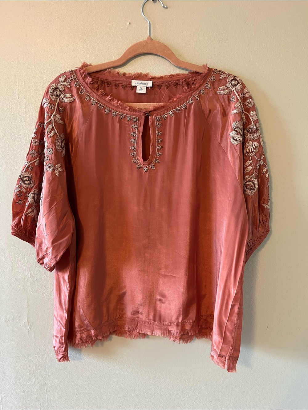 Sundance Embroidered Rust Blouse